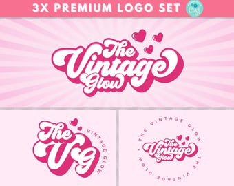 Beauty Logo, DIY Logo Design Template, Retro Logo, Lash Logo, Hair Logo, Pink Logo, Boutique Logo, Eyelash Logo, Premade Business Logo