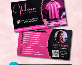 Craft Business Card: Branding Template for Crafters, Handmade Shops, Creative Entrepreneurs, Canva Design
