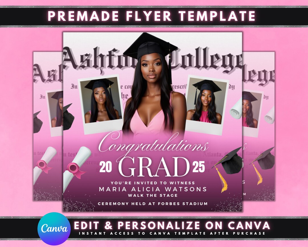 Grad Week Flyer Graduation Flyer, DIY Flyer Template Designs, Grad Announcement Flyer ...