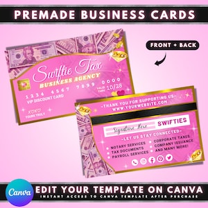 Tax Professional Credit Card Business Cards, DIY Card Template Design, Tax Prep Business Cards, Accountant Business Cards, Premade Tax Card