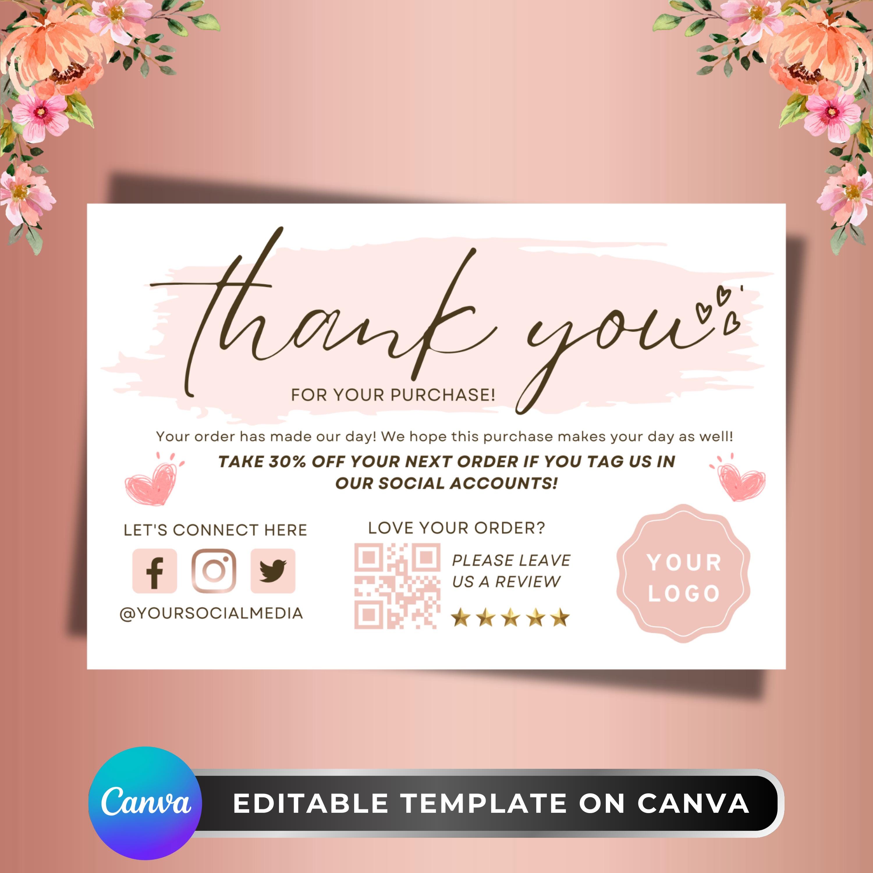 Thank you for your purchase cards - Etsy 日本