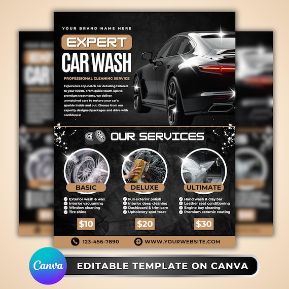 Car Detailing Flyer, DIY Flyer Template Design, Automotive Detailing Services Flyer, Car Wash Cleaning Flyer, Premade Vehicle Detailer Flyer