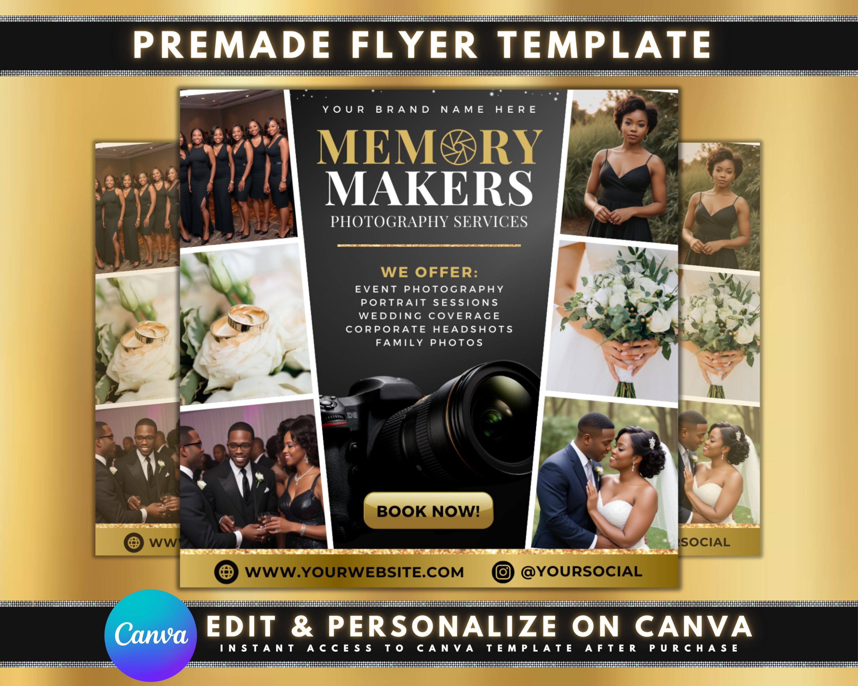 Photography Services Flyer, DIY Flyer Template Design, Professional Photographer Flyer, Photoshoot Flyer, Premade Photography Package Flyer