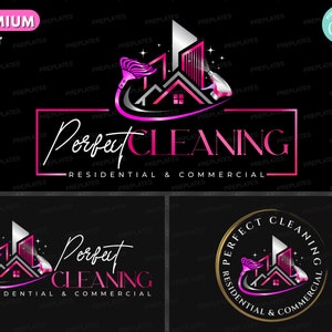 Cleaning Services Logo, DIY Logo Design Template, Housekeeping Logo, Professional Cleaning Business Logo, Premade Home Office Cleaners Logo