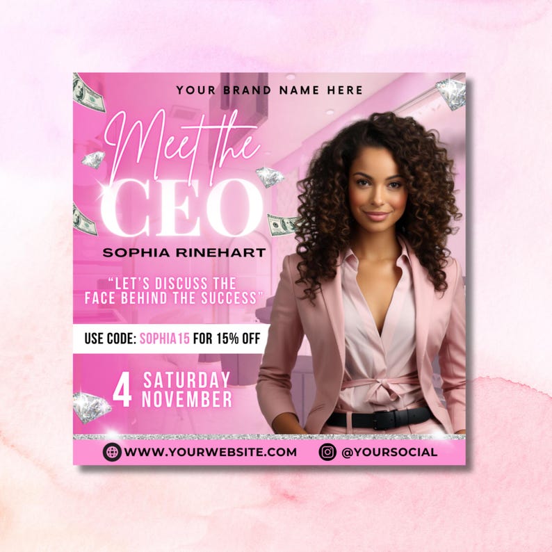 Meet the CEO Flyer: Business Event & Brand Promo Template, Editable ...