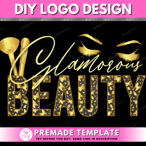 DIY Lash Logo, Beauty Logo, Eyelashes Logo, Makeup Artist Logo, Eyelashes Logo, Lash Technician Premade Beauty Salon Business Logo Template