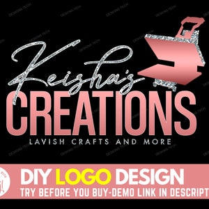 DIY Heat Press Logo, T-shirt Design Logo, Shirt Designer Logo, Crafting Logo, Crafter Logo, Artist Premade Printed Business Logo Template