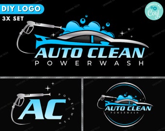 Car Wash Logo, DIY Logo Design Template, Auto Detailing Logo, Power washing Logo, Car Logo, Automotive Logo, Premade Business Logo