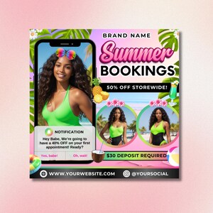 Summer Flyer
Booking Flyer
Raffle Flyer
Beauty Flyer
Hair Flyer
Salon Flyer
Summer Sale
Promotion Flyer
Event Flyer
Social Media Post
Flyer Template
Canva Template
Bundle Template
Hair Extensions
Frontals
Closures
Bohemian Curl
Peruvian Wave
Hair Appointment
Book Now
$30 Deposit
Summer Hair
Beauty Salon
Hair Stylist
Raffle Ticket
Summer Vibes
Lucky Winners
Raffle Treats
Discount Raffle
Summer Booking Flyer
Hair Extension Flyer
Beauty Salon Template
Summer Raffle Flyer
Small Business Flyer
