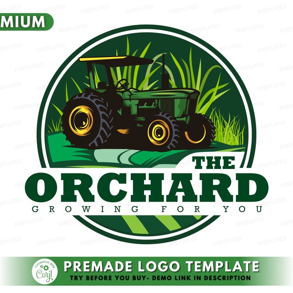 Agriculture Logo, DIY Logo Design Template, Farming Business Logo, Barn Ranch Logo, Tractor Logo, Family Farm Logo, Premade Farmers Logo