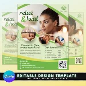 Spa Services Flyer, DIY Flyer Template Design, Body Treatment Flyer, Facial Treatment Flyer, Beauty Flyer, Premade Esthetician Flyer