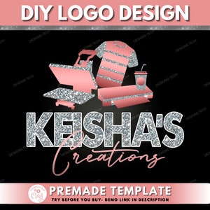 DIY Heat Press Logo, T-shirt Design Logo, Shirt Designer Logo, Cricut Logo, Tumbler Designer Crafter Logo, Premade Business Logo Template