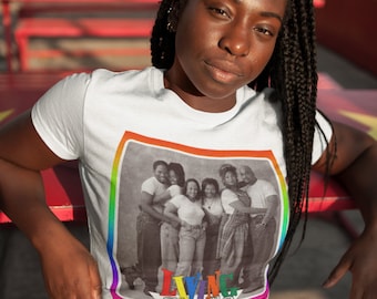 Living Single 90s TV Show Tee | Rainbow Retro UNISEX Living Single T-shirt | Maxine Khadijah Regine Synclaire Overton Kyle Graphic Shirt