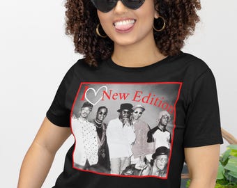 I Heart New Edition Unisex T-Shirt, Band Fan Apparel, Music Lover Tee, Concert Merch, Vintage Graphic Shirt
