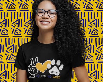 Peace Love Aggies Tee | NCAT T-Shirt, HBCU Pride