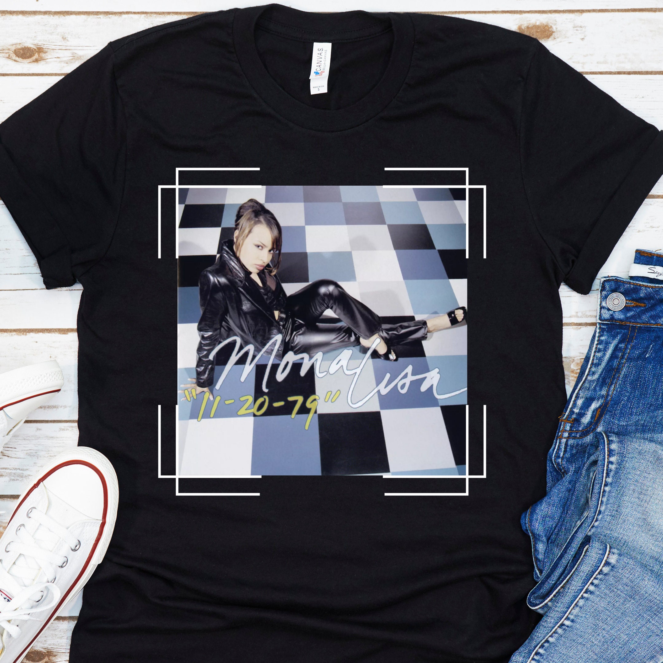 Tシャツ・カットソー Luxury Street Wear washed vintage monalisa unisexual Mona Lisa Tee | Exclusive 90s Vintage UNISEX Singer Mona