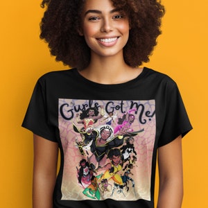 My Superhero Gurls Got Me Tee | Black Girl Comicbook Lovers T-shirt | Exclusive Black Woman Superheroes UNISEX Graphic Shirt | ZuluSky