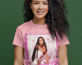 Brandy With The Braids Tee | UNISEX 90s R&B Singer Brandy Shirt | 90s Music Icon Brandy Tshirt | Exclusive Pink Print Brandy Norwood Shirt