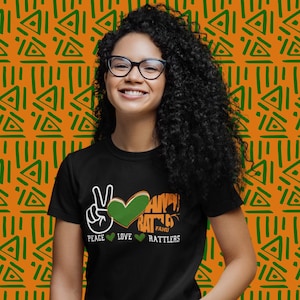 Peace Love Rattlers Tee | Florida A&M University Tshirt Unisex | FAMU Rattlers Shirt Homecoming Graduation Acceptance Gift | ZuluSky