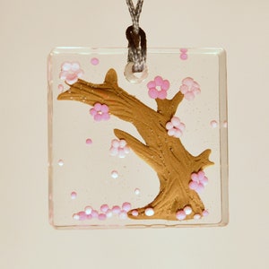 Cherry Blossom Necklace for Women, Sakura Pendant with Japan Tree, Forest Charm, 1 Year Anniversary Gift for Girlfriend, Nature Lover Gift image 3