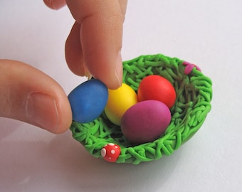 Cesta de huevos de Pascua, Portavasos, Tazas de huevo, Decoración de Pascua, Tazón de decoración pequeño, Decoración de mesa de Pascua, Decoraciones de Pascua