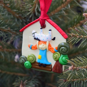 Christmas Tree Ornament, Christmas Decoration, Tiny House, Fairy House, Outdoor Fairy House, Home Sweet Home Decor, Fairy Tale Favorite Book image 5