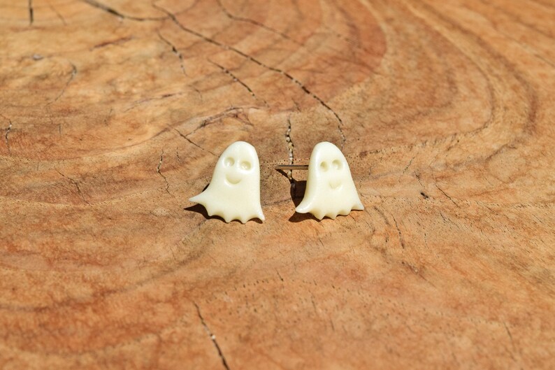 Halloween Earrings, Glow in the Dark Ghosts Earrings, Kawaii Valentines Day Gift for Women, College Student Valentines Gift, Goth Jewelry image 4