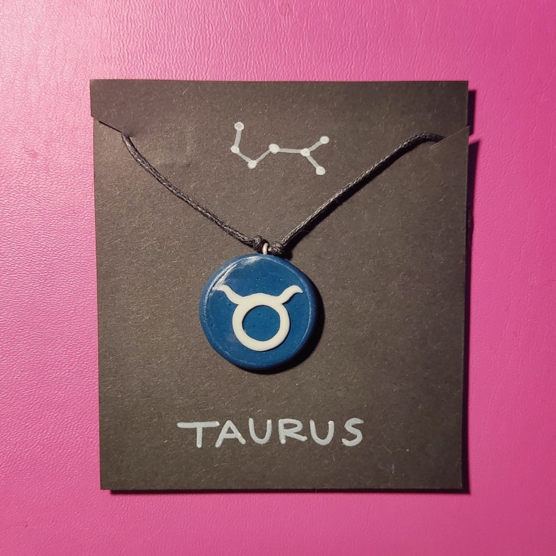 Taurus Necklace, Glow in the Dark Zodiac Sign Necklace, Taurus Gifts Man Constellation Jewelry, Zodiac Gift for Women, Men Horoscope Pendant zdjęcie 3