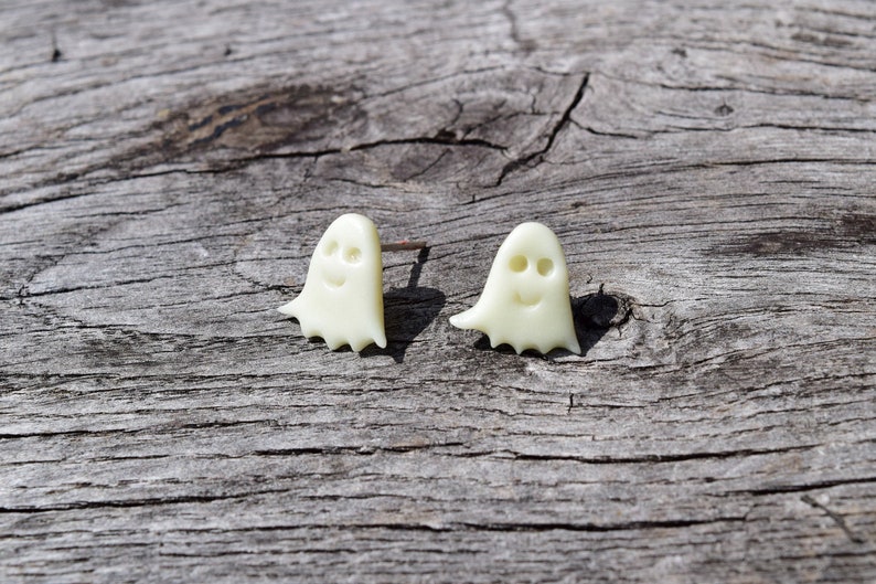 Halloween Earrings, Glow in the Dark Ghosts Earrings, Kawaii Valentines Day Gift for Women, College Student Valentines Gift, Goth Jewelry image 5