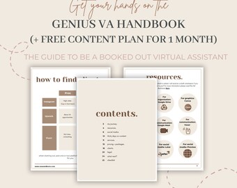 Virtual Assistant ebook | Launch a VA business| How to: price, find new clients, set up socials | Resource list | Free 1 month content ideas