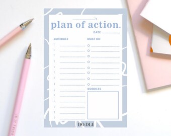 Digital download- Plan of action daily planner- Printable - Time blocking planner- Daily Schedule -A5 Planner insert- Productivity planner