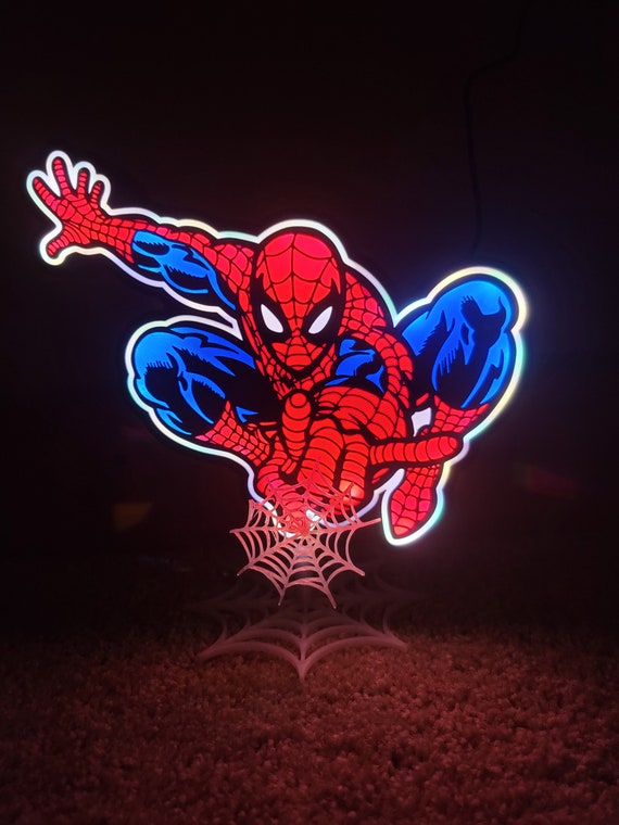 スパイダーマン　SPIDER-MAN 3Dライトアップアートボード Marvel Spiderman 3d Printed Light Box - Etsy