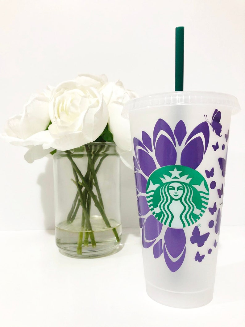 Download Sunflower Butterfly Starbucks Cold Cup SVG Files Cricut ...