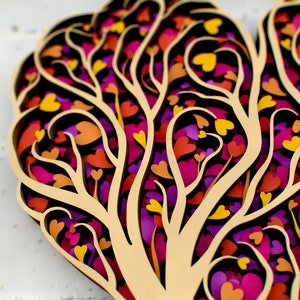 Love Tree 3D Mandala SVG Files, Wedding Panel Files for Laser Cutting, Multilayer Blueprints For CNC router, Files for Glowforge or Cricut image 7