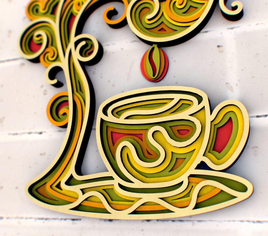 Download Coffee Tree Mandala svg Multilayer Panel for Laser Cutting ...