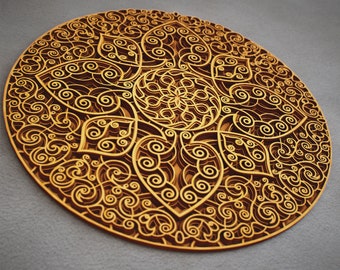 3D Floral Mandala SVG, Rupnarayan Layered Laser Cut Files