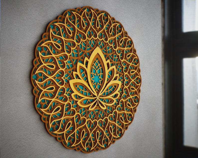 Download Lotus Mandala Dakatia 3D panel SVG files DFX Multilayer | Etsy