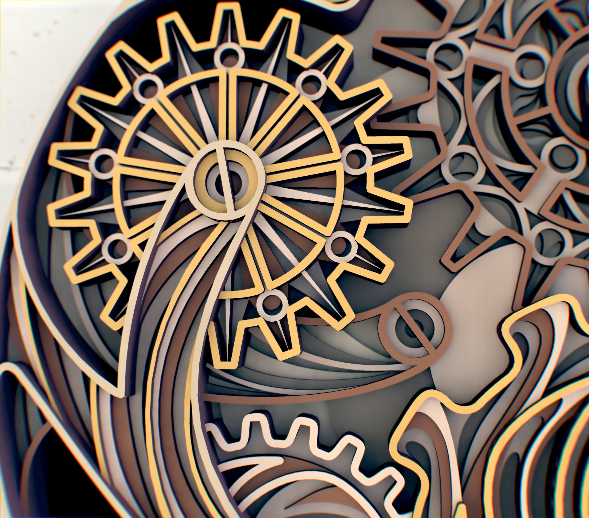Download Clock Mechanism 3D Mandala svg files Steampunk style | Etsy