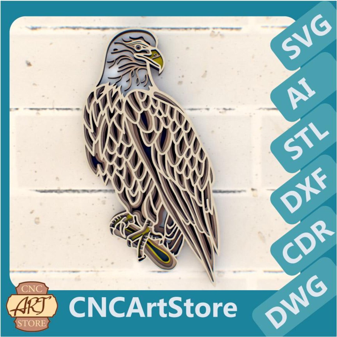 American Bald Eagle 3D Mandala SVG Files, Decoration Laser Cutting ...