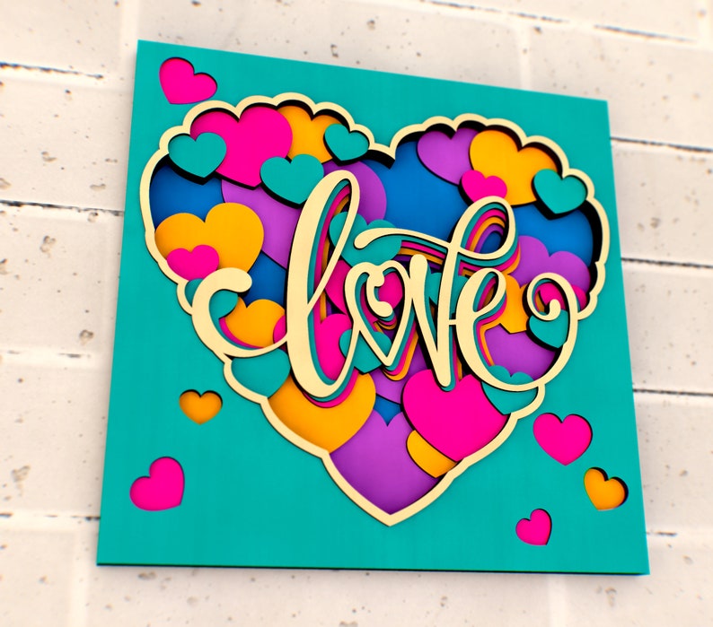 Love Heart 3D Svg Mandala Files Multilayer Panel for Laser Etsy