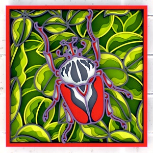 Goliath beetle 3D Mandala svg, Files for Silhouette or Laser Cutting, layered svg dxf dwg files for CNC router or Cricut
