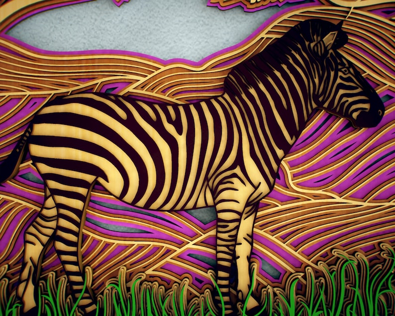 Download Savanna Multilayer SVG Zebra Horse 3D Mandala Zentangle ...