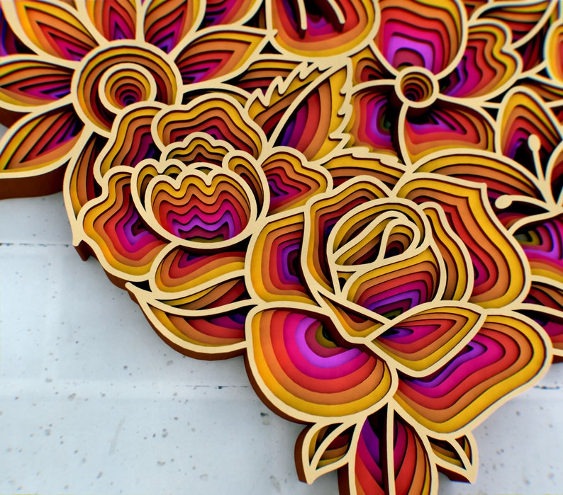 Download 3D Floral Heart Mandala SVG Archivos Panel de bodas ...