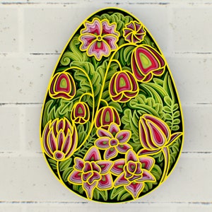 Easter Egg Floral 3D Mandala svg, Multilayer Panel for Laser Cutting, layered SVG files for CNC router Laser or Cricut