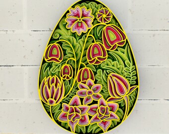 Easter Egg Floral 3D Mandala svg, Multilayer Panel for Laser Cutting, layered SVG files for CNC router Laser or Cricut