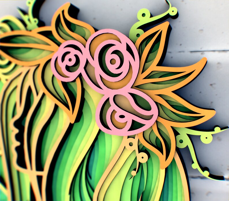 Download Svg File For Cricut Multilayer Panel For Laser Cutting Svg Files For Cnc Router Of Laser Machine Spring Girl Zentangle Svg File Blueprints Patterns Craft Supplies Tools Startfi Io