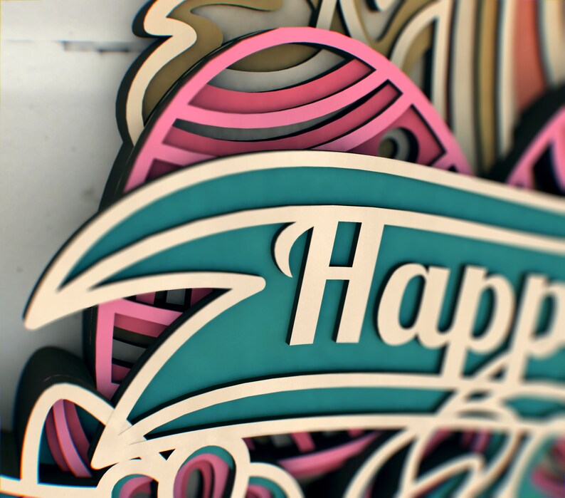 Easter Bunny 3D Mandala Svg Files, Multilayer Panel for Laser Cutting ...