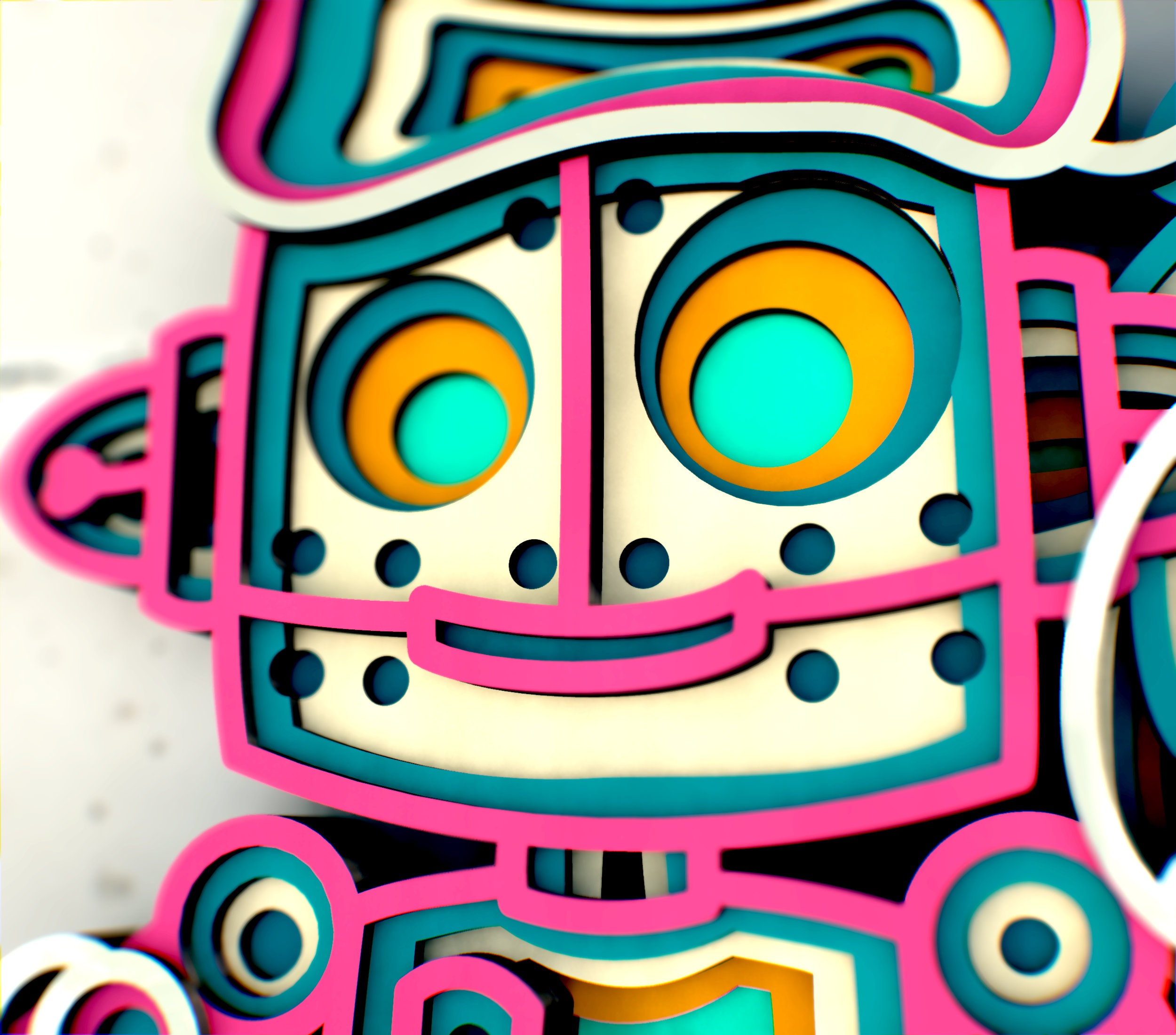 Robot With Christmas Tree 3D Svg Mandala Files, Multilayer Panel for ...