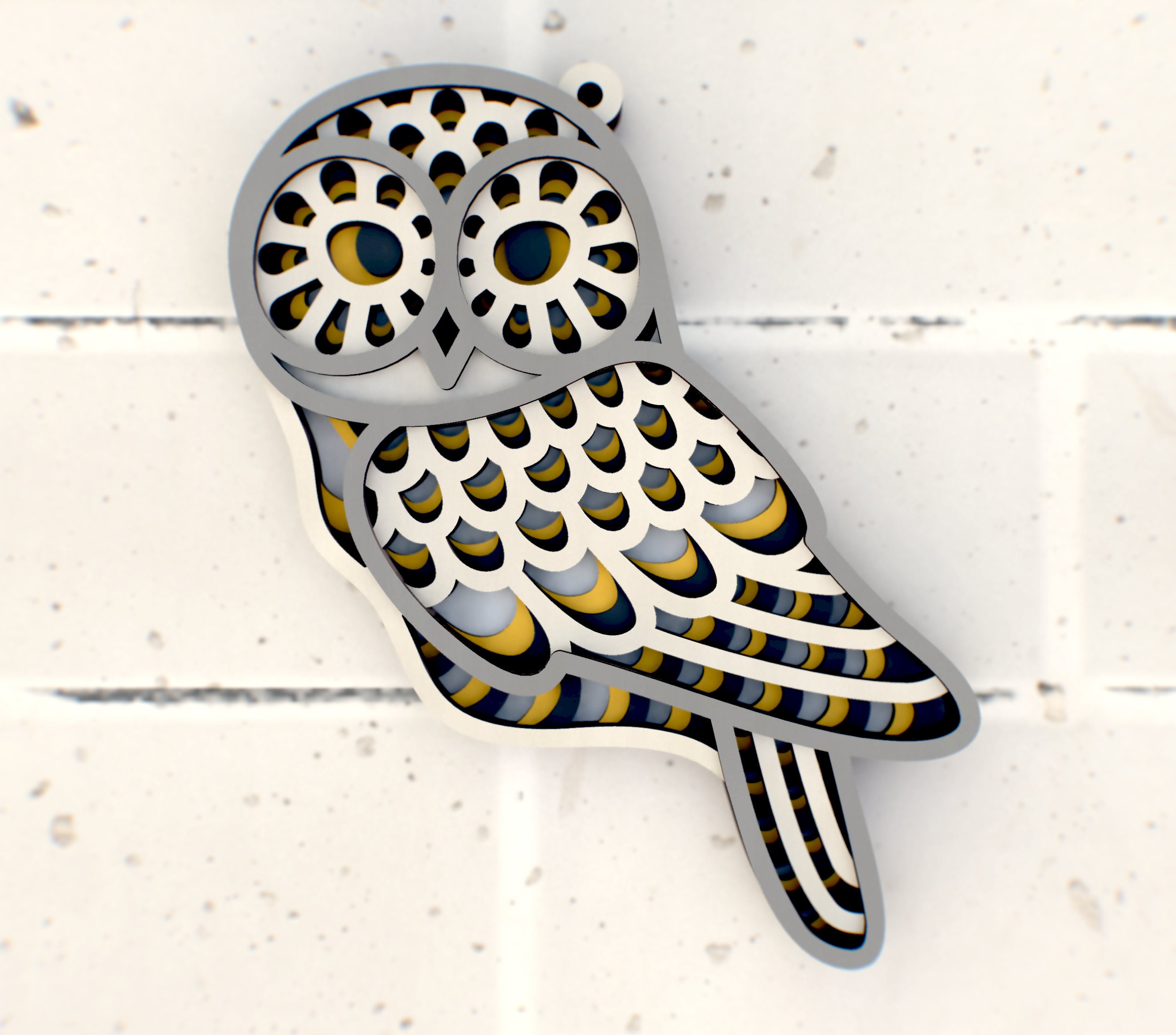 Owl bird 3D Mandala SVG files, New Year Decoration Laser Cutting Plans, Cricut, Glowforge, DXF Templ