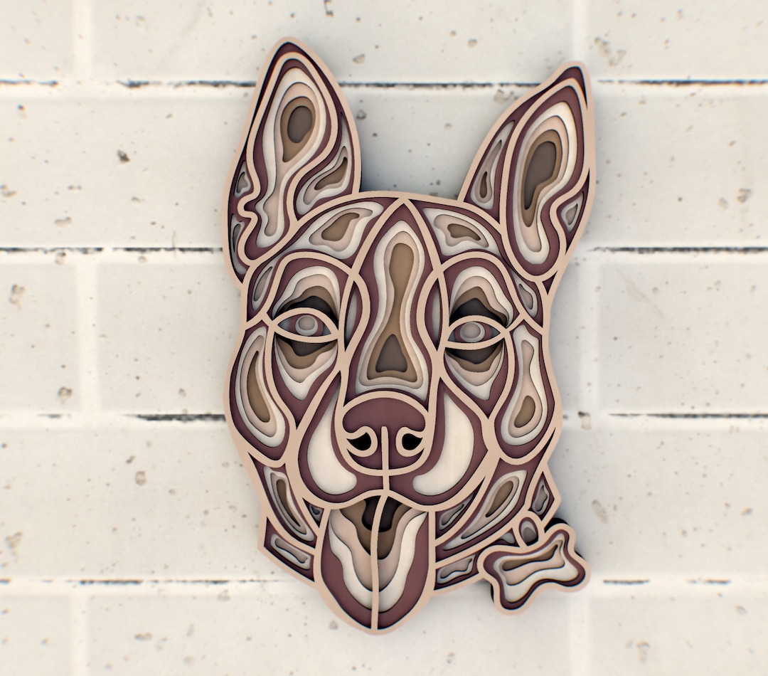 Heeler 3D Mandala Svg, Files for Silhouette or Laser Cutting, Layered ...